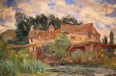 Häuser auf der alten Brücke in Vernon um 1883 von Claude Monet